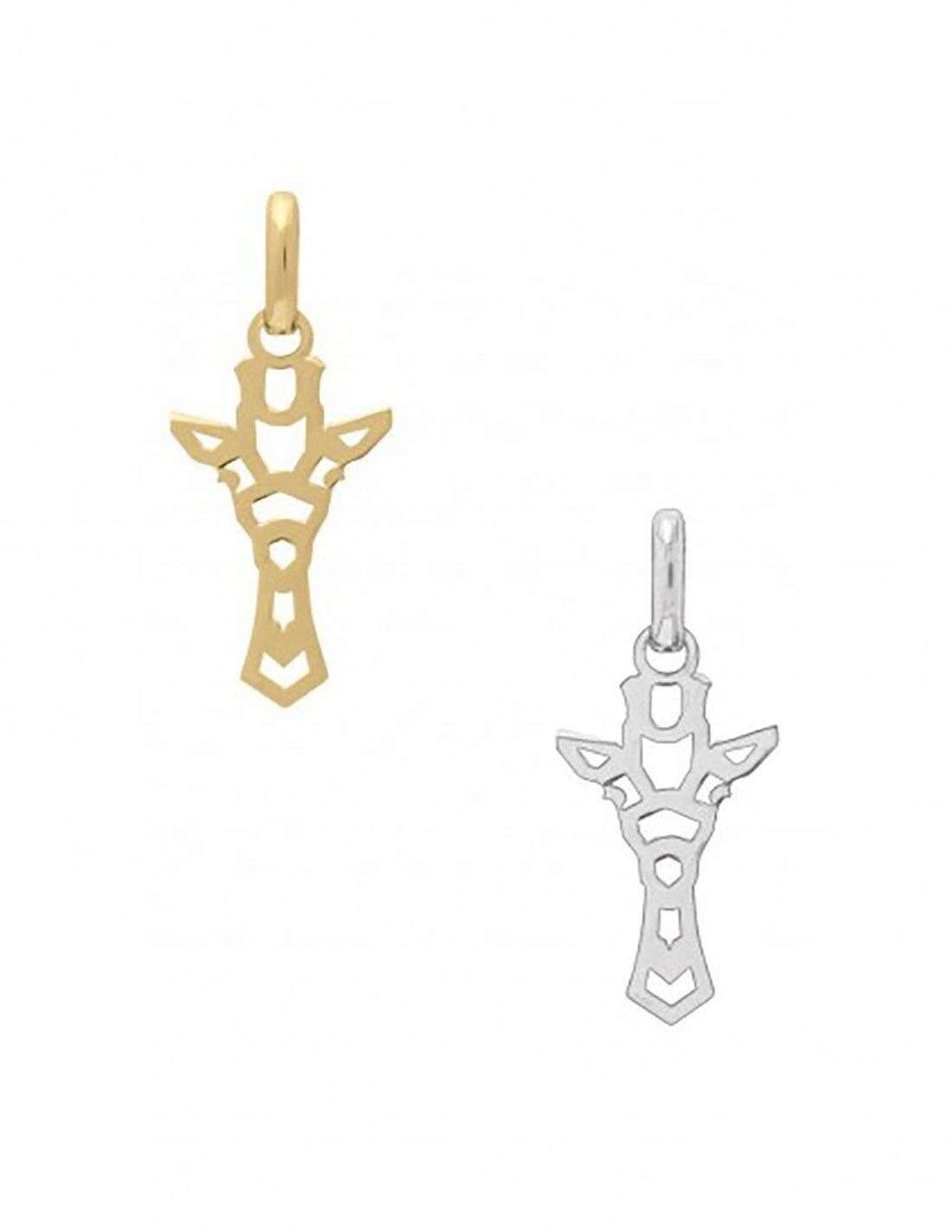 ORIGAMI-GIRAFFE-Anhänger in Gold- oder Silberplatte