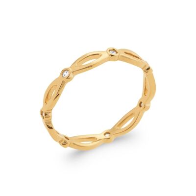 TIANJAR Ring in Gold Plated and Zirconium