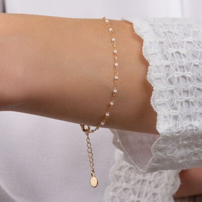 SHIBUYA-Armband aus vergoldetem Material und Miyuki-Perlen