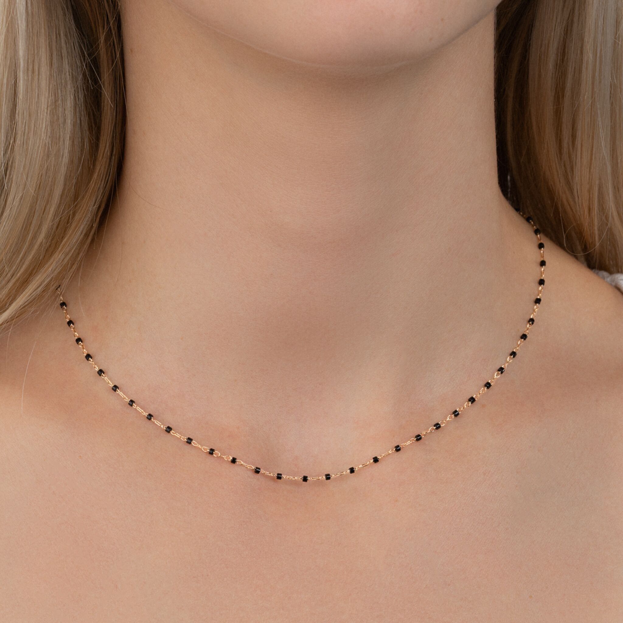 SHIBUYA-Halskette aus vergoldetem Material und Miyuki-Perlen