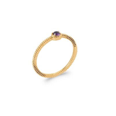 LEIRIA Ring in Gold Plated and Amethyst