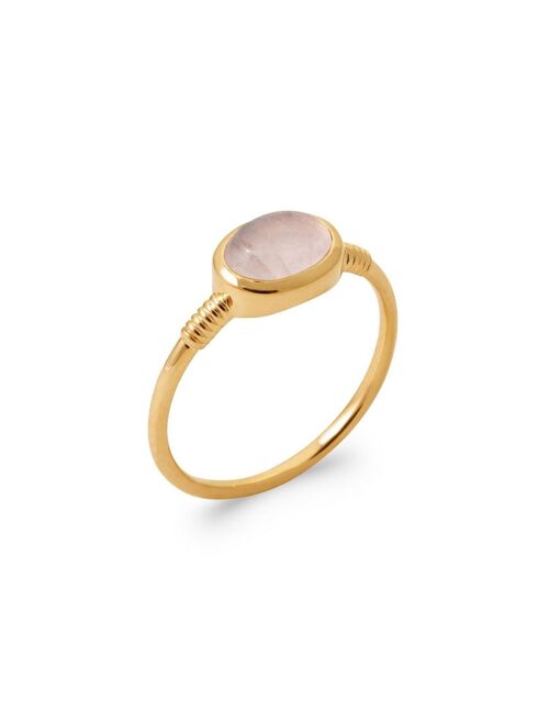 Bague MIMIZAN en Plaqué Or et Quartz Rose