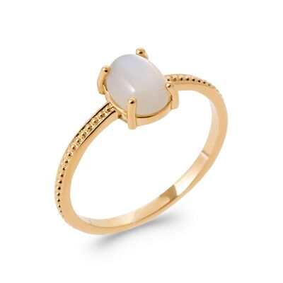 HIMEJI Ring in Gold Plated and Moonstone