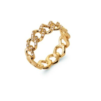 MACAO Ring in Gold Plated and Zirconium Oxides