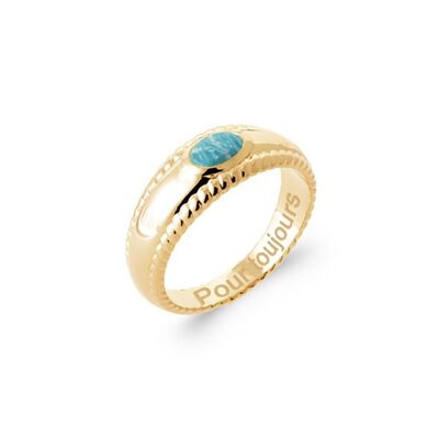 CORDOU Ring in Gold Plated and Amazonite