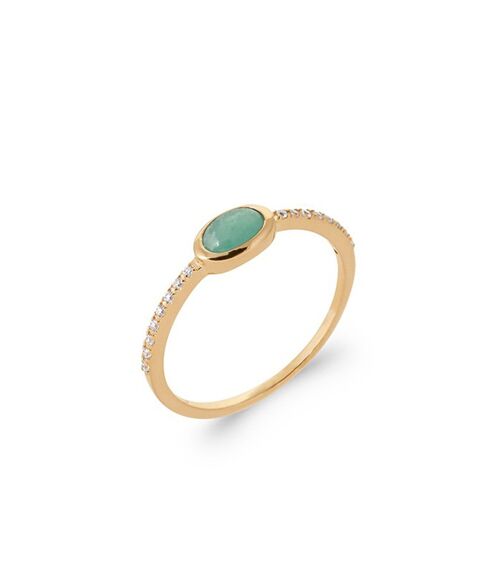 Bague COLORADO en Plaqué Or et Amazonite