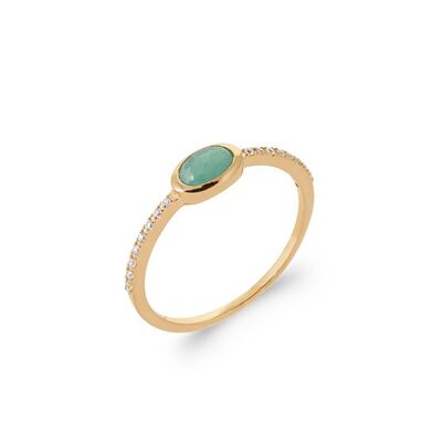 COLORADO Ring in Gold Plated and Amazonite