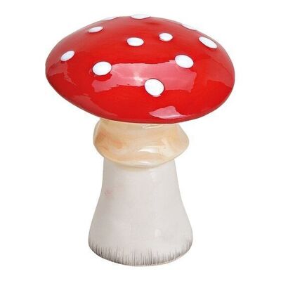 Fungo in ceramica rosso, bianco (L/A/P) 9x12x9 cm