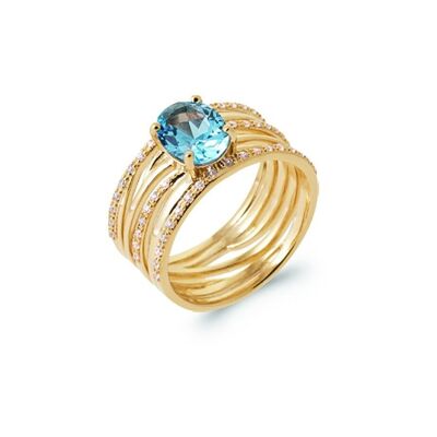 GUERNESEY Ring in Gold Plated and Zirconium