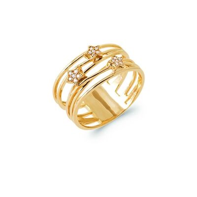 AKUREYRI-Ring aus vergoldetem Zirkonium