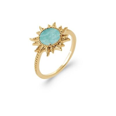 LOS ANGELES Ring in Gold Plated and Amazonite