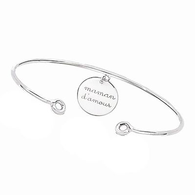 MUMS “Mom of Love” Bangle Bracelet in Silver