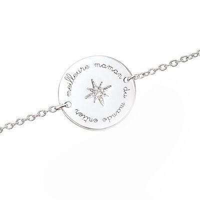 MUMS-Armband „Beste Mutter der ganzen Welt“ in Silber