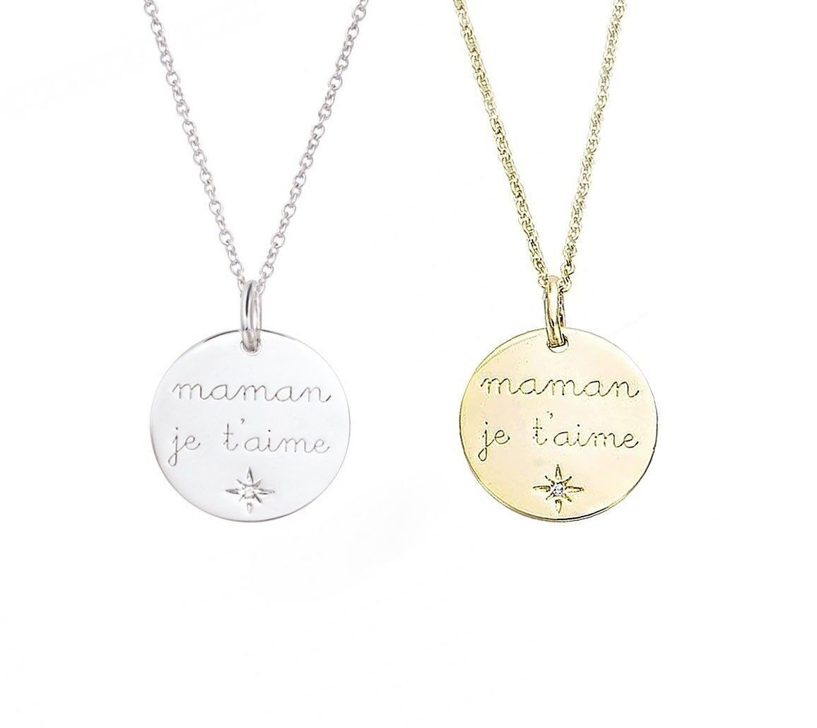 MUMS-Anhänger „Mama, ich liebe dich“ aus Silber