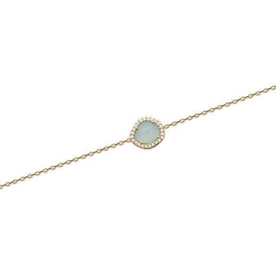 Pulsera BALI bañada en oro o plata y ágata azul