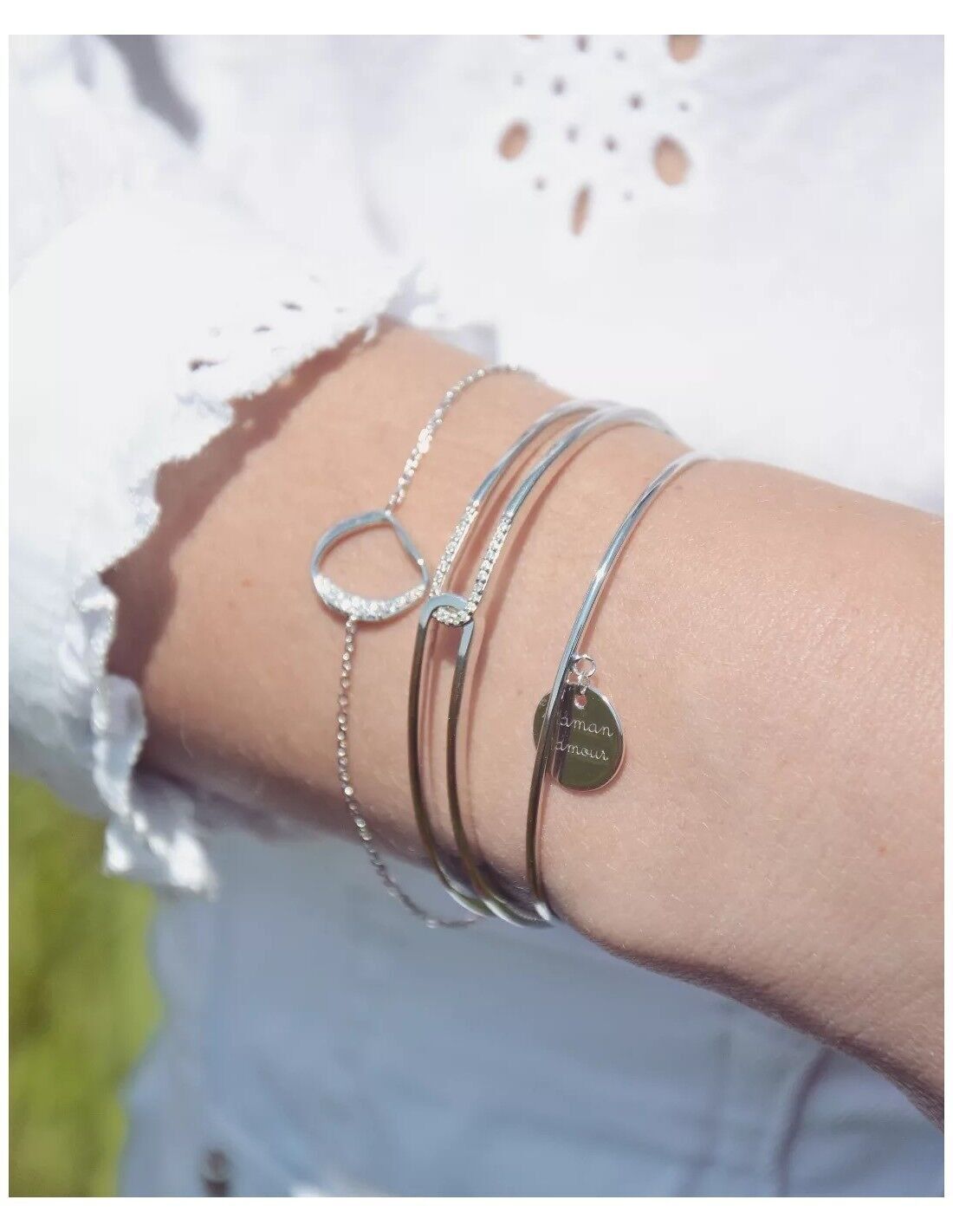 Armreif LIBERTY aus Silber und Zirkonium