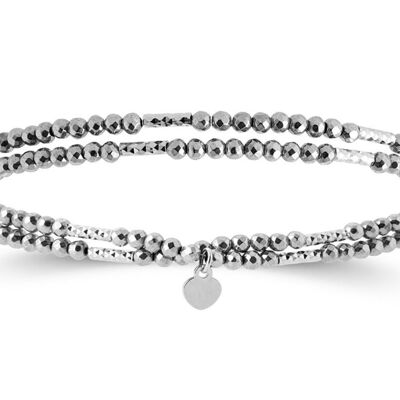 ETNA Bracelet in Silver and Hematite