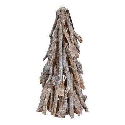 Tannenbaum aus Holz Silber (B/H/T) 21x38x21cm