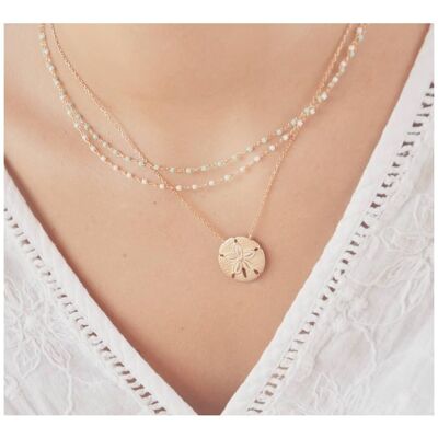 Collier SAND DOLLAR en Plaqué Or