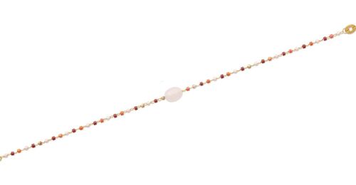 Bracelet SHIBUYA en Plaqué Or, Perles de Miyuki et Pierre Semi Précieuse