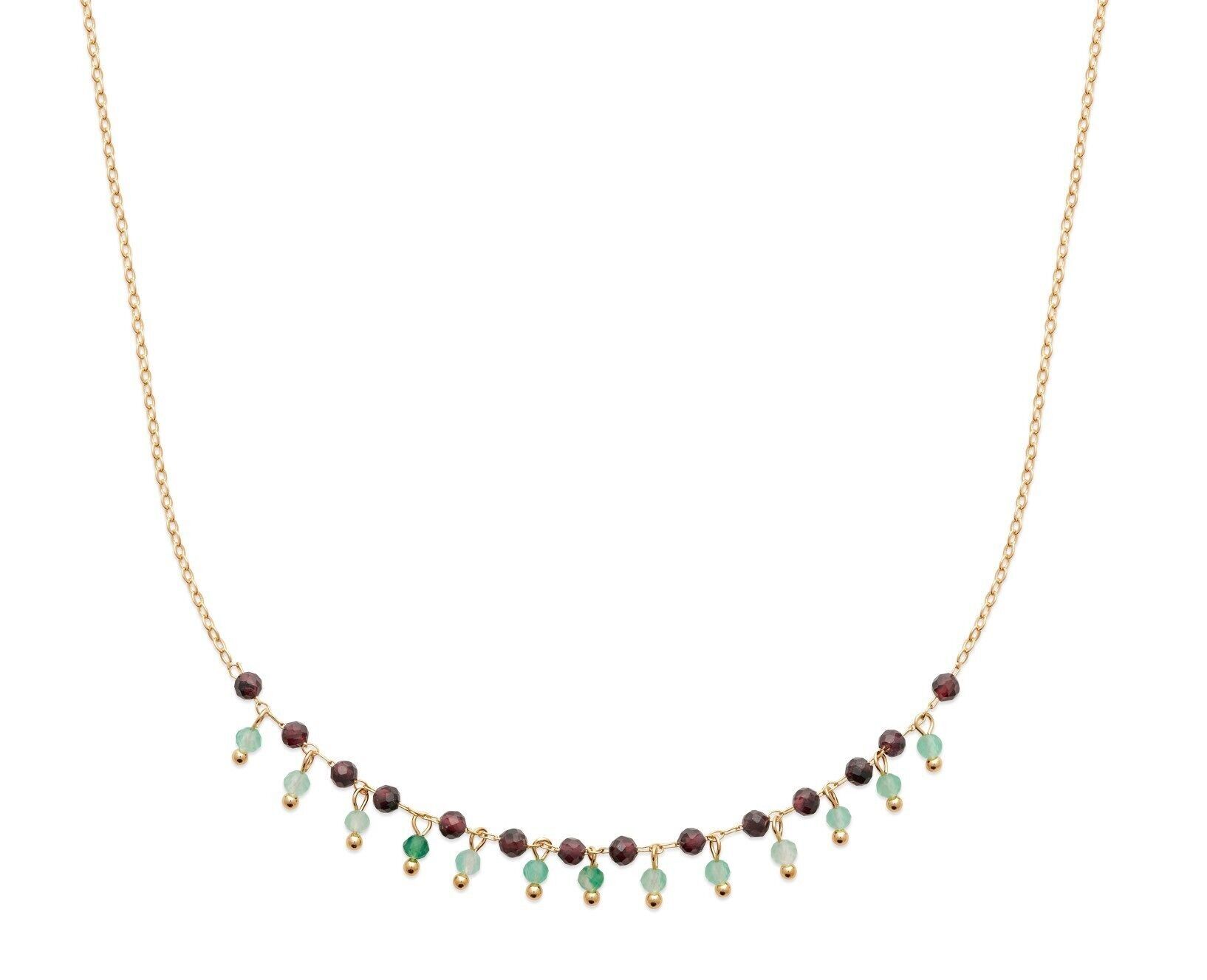 BORA BORA Halskette aus vergoldetem Material und Natursteinen