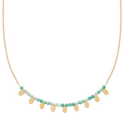 MELBOURNE Necklace in Gold Plated and Chalcedony