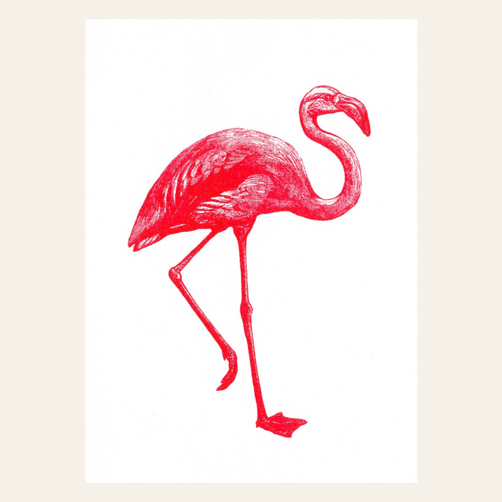 Risographie Postkarte – Flamingo – DIN A6