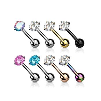 Piercing Barbell NONA en Acier et Oxyde de Zirconium 11