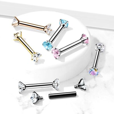 ILYANA Barbell Piercing in Steel and Zirconium Oxides