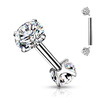 Piercing Barbell ILYANA en Acier et Oxydes de Zirconium 5