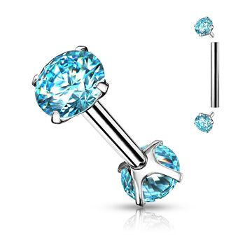 Piercing Barbell ILYANA en Acier et Oxydes de Zirconium 7