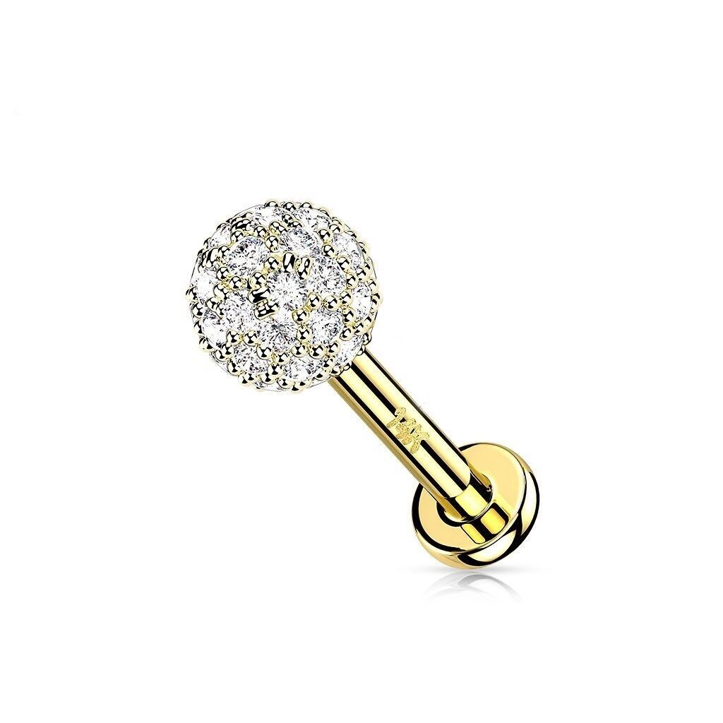 CHARLINE Piercing aus 14 Karat Gold und Zirkoniumoxiden
