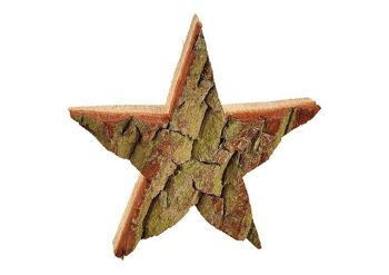Écorce de bois étoile en bois naturel (L / H / P) 15x15x3cm