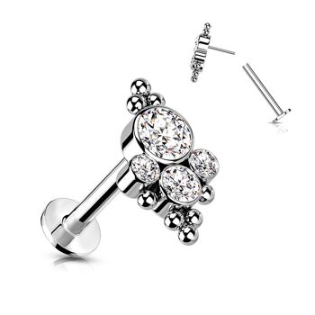 Piercing Labret CECILIA en Titane et Zirconium 6