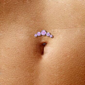 Piercing Nombril LEIYNA en Titane et Opale 1