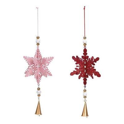 Metal snowflake hanger Bordeaux