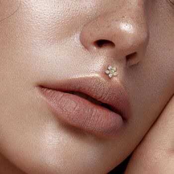 Piercing Labret Monroe SAMANTHA en Acier et Zirconium 1