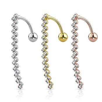 Piercing Nombril FRIDA en Acier et Zirconium 7