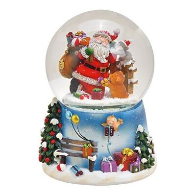 Sfera di neve carillon Babbo Natale con musica