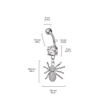 Piercing Nombril SHIRA en Acier et Zirconium 4