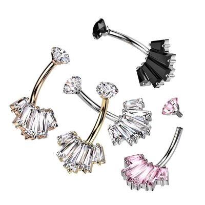 LOTTA Piercing Ombligo en Acero y Circonitas