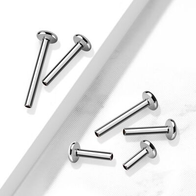 Piercing Labret de titanio DIY con rosca interna