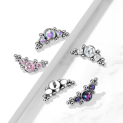 Piercing superior con tornillo para varilla con rosca interna