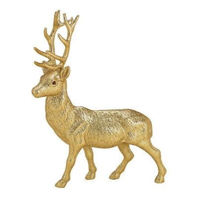 Deer with glitter made of gold plastic (W / H / D) 30x40x7 cm