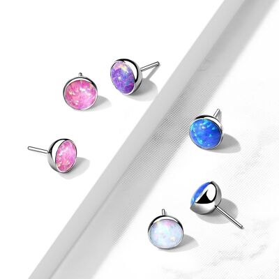 Top DIY para piercing de titanio - Opal Round