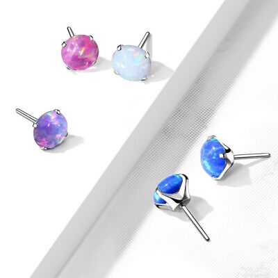 DIY-Oberteil für Titan-Piercing – Opal-Rundfassung