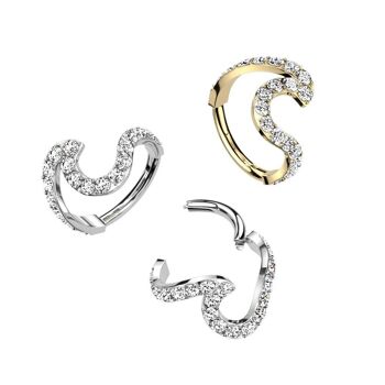 Piercing Oreille IDONA en Acier et Zirconium 1