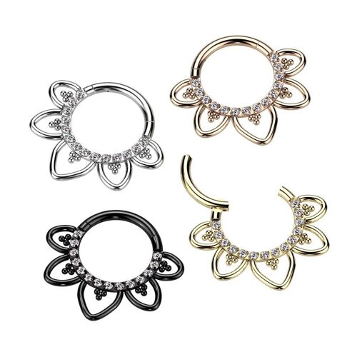 Piercing CALEA Anneau de Nez en Titane et Zircons