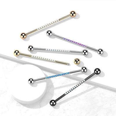 Piercing Industriel AZIRIA en Titane et Opale