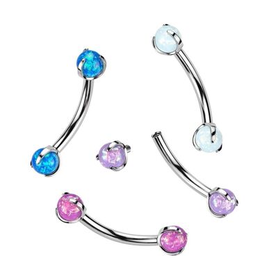 GARRA Langhantelpiercing aus Titan und Opal